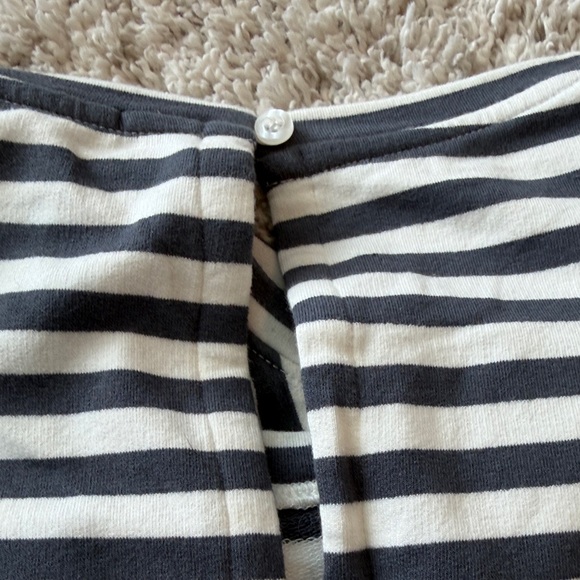 Evereve Charcoal and White Striped Sleeveless Romper - Picture 3 of 7